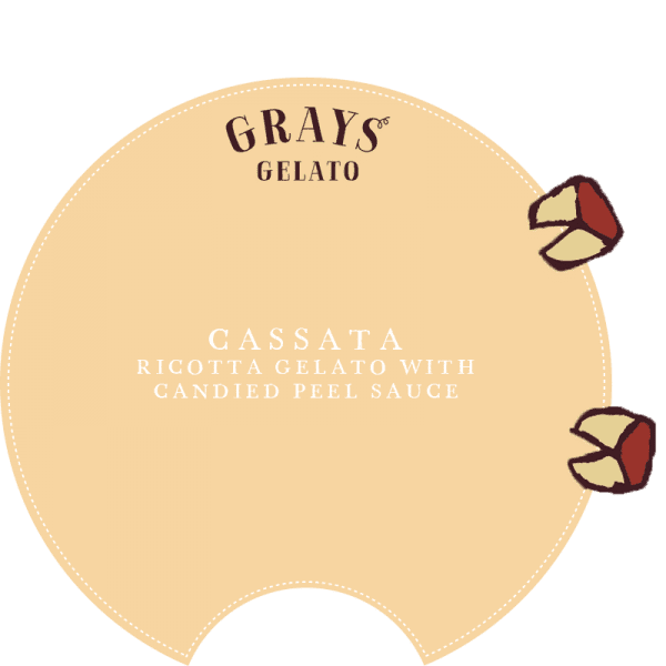 Cassata Ricotta Gelato with Candied Peel Sauce